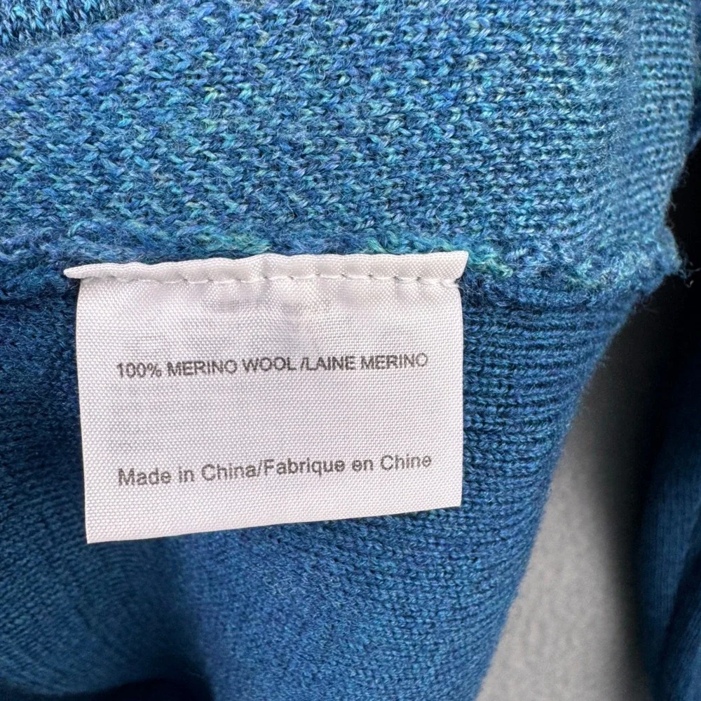 Tory Burch Walda Scarab Blue 100%‎ Merino Wool Cardigan Sweater Beetle Buttons S